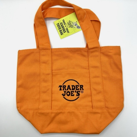Trader Joe’s Limited Edition Mini Canvas Orange Tote Halloween 2025 NWT - Picture 1 of 5